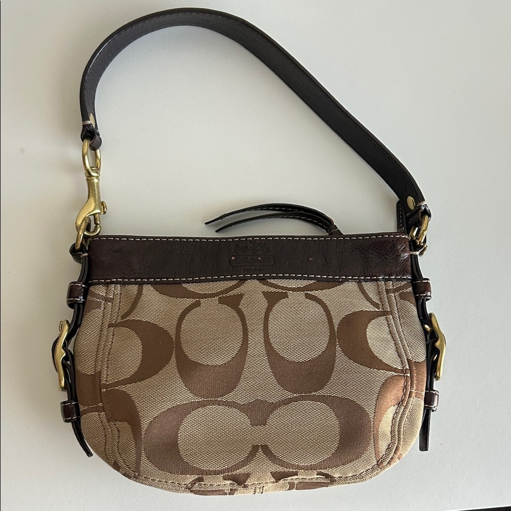 Coach Brown and Tan Shoulder Bag